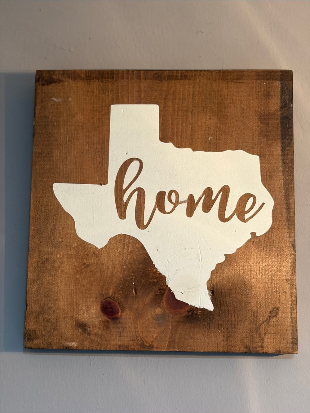 White Texas 'Home' Wood Wall Sign